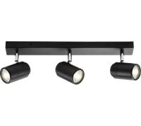Knightsbridge 230V IP44 GU10 Triple Bar Spotlight, Matt Black, Single - Wall