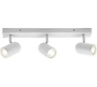 Knightsbridge 230V IP44 GU10 Triple Bar Spotlight,Matt White