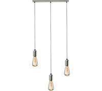 Knightsbridge Calla - 230V E27 Contemporary 3 Light Bar Pendant - Brushed Chrome