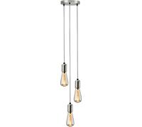 Knightsbridge Calla - 230V E27 Contemporary 3 Light Pendant - Brushed Chrome
