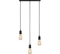 Knightsbridge Calla - 230V E27 Vintage 3 Light Bar Pendant - Matt Black