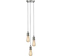 Knightsbridge Calla - 230V E27 Vintage 3 Light Pendant - Brushed Chrome