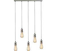 Knightsbridge Calla - 230V E27 Vintage 5 Light Bar Pendant - Brushed Chrome