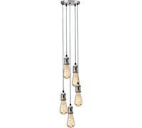 Knightsbridge Calla - 230V E27 Vintage 5 Light Pendant - Brushed Chrome