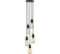 Knightsbridge Calla - 230V E27 Vintage 5 Light Pendant - Matt Black