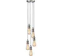 Knightsbridge CALVI5PBC CALLA 230V E27 Vintage 5 Light Pendant - Brushed Chrome