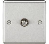 Knightsbridge CL015BC Sat TV Outlet-Rounded Edge Brushed Chrome