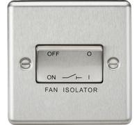 KnightsBridge 10AX 3 Pole Fan Isolator Switch - Rounded Edge Brushed Chrome