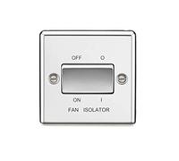 KnightsBridge 10AX 3 Pole Fan Isolator Switch - Rounded Edge Polished Chrome