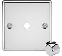 Knightsbridge CL1DIMPC Rounded Edge 1G Dimmer Plate with Matching Metal Dimmer Cap - Polished Chrome