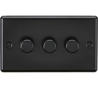 Knightsbridge CL2193MBB Rounded Edge 3G 2 Way 10-200W (5-150W LED) Intelligent Dimmer - Matt Black