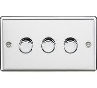 Knightsbridge CL2193PC Rounded Edge 3G 2 Way 10-200W (5-150W LED) Intelligent Dimmer - Polished Chrome