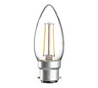 Knightsbridge CL2BCC LED 35 mm BC Clear Candle Lamp, 230 V, 2 W, 3000K
