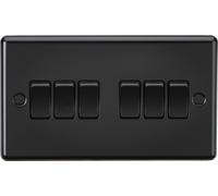 Knightsbridge CL42MBB Rounded Edge 10AX 6G 2-Way Plate Switch - Matt Black
