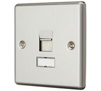 Knightsbridge CL45BC RJ45 Rounded Edge Network Outlet, Chrome