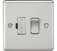 Knightsbridge CL63BCx10 Rounded Edge 13A Switched Fused Spur Unit - Brushed Chrome (10 Pack)