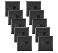 Knightsbridge CL63MBBx10 Rounded Edge 13A Switched Fused Spur Unit - Matt Black (10 Pack)