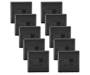 Knightsbridge CL63MBBx10 Rounded Edge 13A Switched Fused Spur Unit - Matt Black (10 Pack)