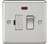 Knightsbridge CL63NBC Rounded Edge 13A Switch Fused Spur Unit + Neon - Brushed Chrome