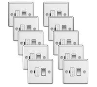 Knightsbridge CL63PCx10 Rounded Edge 13A Switched Fused Spur Unit - Polished Chrome (10 Pack)