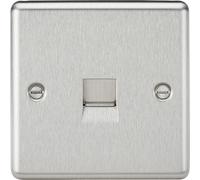 Knightsbridge CL73BC Rounded Edge Telephone Master Outlet - Brushed Chrome