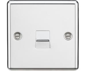 Knightsbridge CL74PC Rounded Edge Telephone Extension Outlet - Polished Chrome