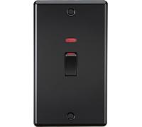 Knightsbridge 45A 2G DP Switch with neon - Matt Black - CL82MNMBB