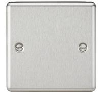 Knightsbridge CL85BC 1G Rounded Edge Brushed Chrome Blanking Plate, Silver