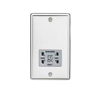 Knightsbridge CL89PCG Rounded Edge 115/230V Dual Voltage Shaver Socket - Polished Chrome + Grey Insert