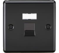 Knightsbridge CLC6MB Rounded Edge UTP CAT6a RJ45 Network Outlet - Matt Black