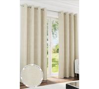 'Knightsbridge' Cream 100% Blackout, Thermal, Chenille Pair of Eyelet Curtains Enhanced Living Cream 117cm width x 183cm drop