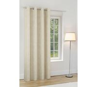 Knightsbridge' Cream 100% Blackout, Thermal, Chenille Single Door Curtain with Eyelet Header Enhanced Living Cream 168cm width x 214cm drop