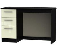 Knightsbridge Cream Gloss and Black 3 Drawer Desk
