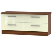 Knightsbridge Cream Gloss and Walnut Effect Bed Box
