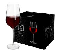 Argon Tableware Knightsbridge Crystal Red Wine Glasses 620ml - Pack of 24, Lead-Free Crystal Wine Glass Set, Tulip Bowl Design, Durable Pulled Stem, Gift Boxed Glassware for Home & Bar