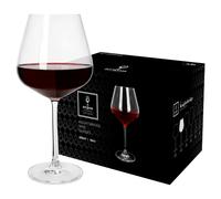 Argon Tableware Knightsbridge Crystal Red Wine Glasses 650ml - Pack of 24, Lead-Free Crystal Wine Glass Set, Large Tulip Bowl, Durable Pulled Stem, Gift Boxed Glassware for Home & Bar