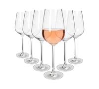 Argon Tableware Knightsbridge Crystal Rosé Wine Glasses 540ml - Pack of 6, Lead-Free Crystal Wine Glass Set, Tulip Bowl Design, Durable Pulled Stem, Gift Boxed Glassware for Home & Bar