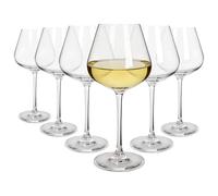 Argon Tableware Knightsbridge Crystal White Wine Glasses 500ml - Pack of 6, Lead-Free Crystal Wine Glass Set, Large Tulip Bowl, Durable Pulled Stem, Gift Boxed Glassware for Home & Bar
