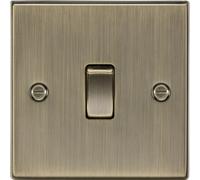 Knightsbridge CS12AB Antique Brass Square Edge 10A 1G Intermediate Switch, 230 V