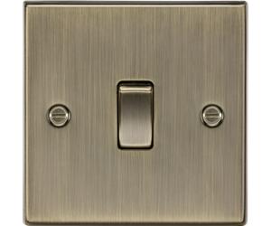 Knightsbridge CS1DPAB Square Edge 10AX 1G DP Switch - Antique Brass