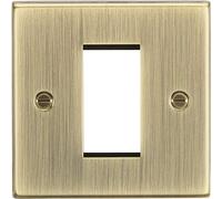 Knightsbridge London Modular Faceplate CS1GAB Square Edge 1G 230 V Antique Brass