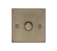 Knightsbridge CS2181AB 1G 2-way 10-200W (5-150W LED) trailing edge dimmer - Square Edge Antique Brass