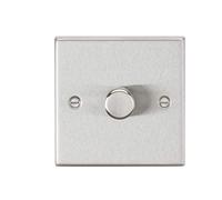 Knightsbridge CS2181BC 1G 2 way 10-200W (5-150W LED) trailing edge dimmer - Square Edge Brushed Chrome