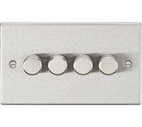Knightsbridge CS2194BC Square Edge 4G 2-Way 10-200W (5-150W LED) Intelligent Dimmer - Brushed Chrome