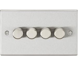 Knightsbridge CS2194BC Square Edge 4G 2-Way 10-200W (5-150W LED) Intelligent Dimmer - Brushed Chrome