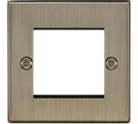 Knightsbridge CS2GAB Square Edge 2G Modular Faceplate - Antique Brass