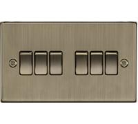 Knightsbridge CS42AB Square Edge 10AX 6G 2-Way Plate Switch - Antique Brass
