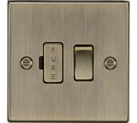 Knightsbridge CS63AB Square Edge 13A Switched Fused Spur Unit - Antique Brass