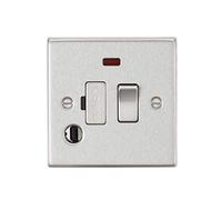 Knightsbridge CS63FBC Square Edge 13A Switched Fused Spur Unit + Neon & Flex Outlet - Brushed Chrome