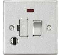 Knightsbridge CS63FBC Square Edge 13A Switched Fused Spur Unit + Neon & Flex Outlet - Brushed Chrome